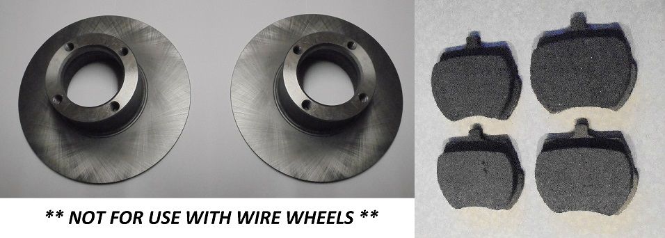 FRONT BRAKE DISCS & PADS (MG  Midget) (** With Steel Wheels **) (From Oct 62-79) 